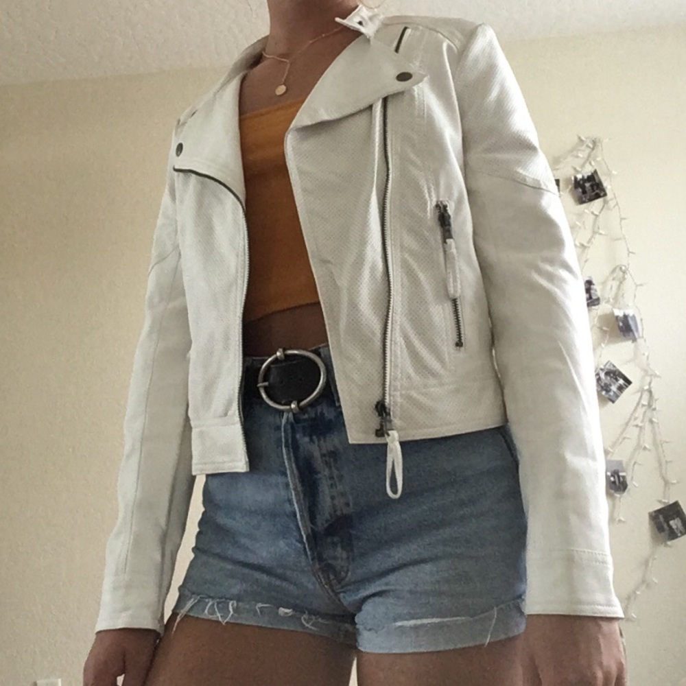 Cream Leather Jacket Forever 21